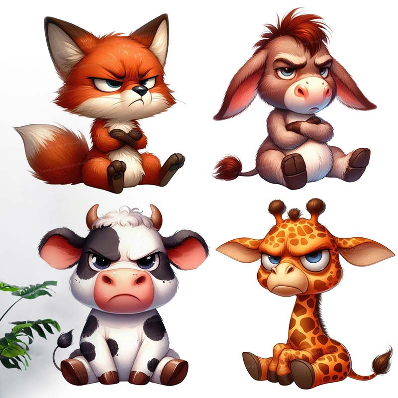 Kitchen Appliances Design - Grumpy Animals Wall Sticker Living Room